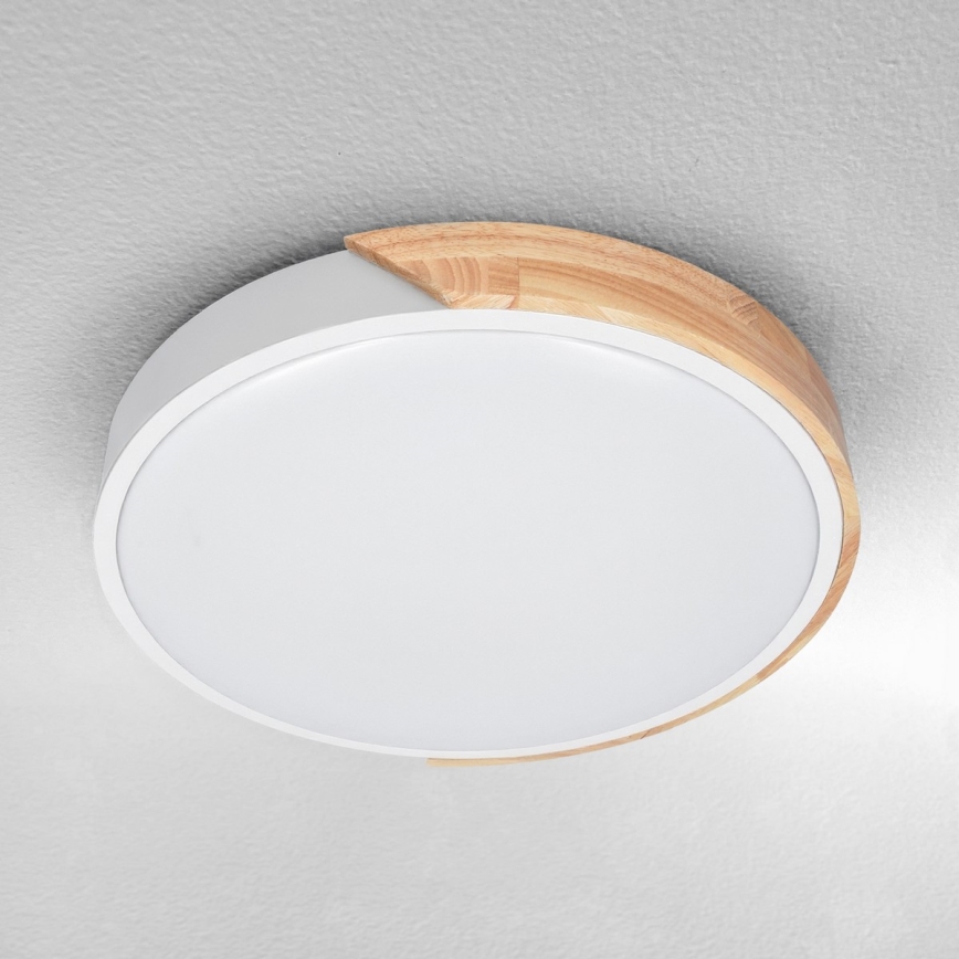 Brilagi - Plafón de techo LED regulable PILANA LED/48W/230V 3000-6500K roble/blanco Ø 40 cm + mando a distancia