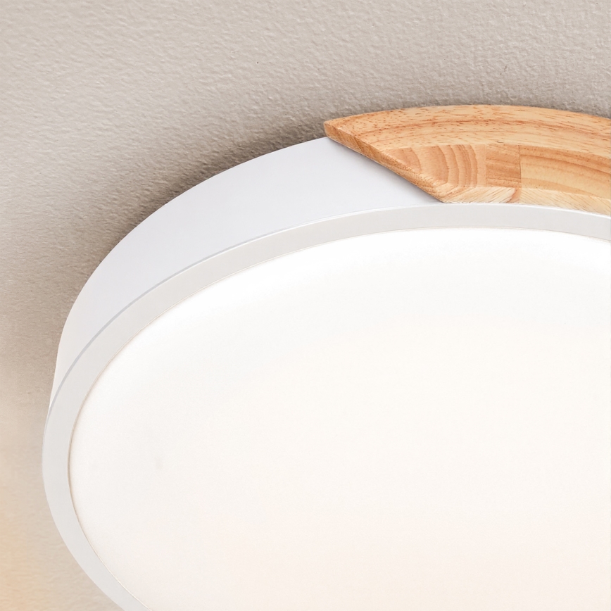 Brilagi - Plafón de techo LED regulable PILANA LED/48W/230V 3000-6500K roble/blanco Ø 40 cm + mando a distancia