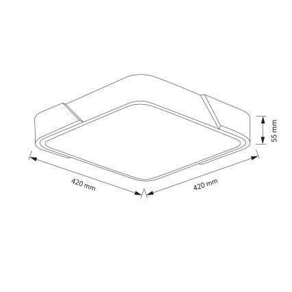 Brilagi - Lámpara de techo LED regulable PILANA LED/48W/230V 3000-6500K roble/negro 42x42 cm + mando a distancia
