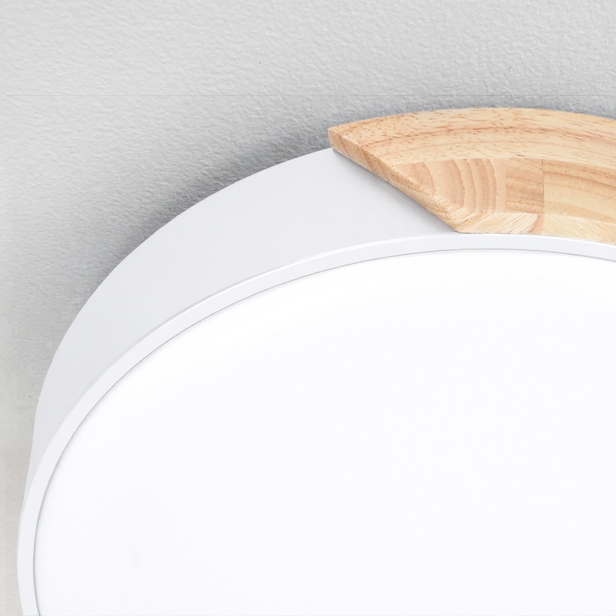 Brilagi - Lámpara de techo LED regulable PILANA LED/60W/230V 3000-6500K roble/blanco diámetro 60 cm + mando a distancia