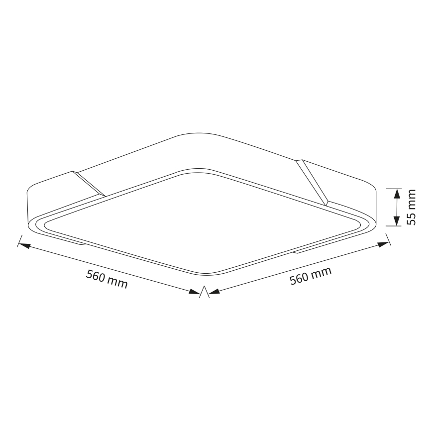 Brilagi - Plafón LED regulable PILANA LED/60W/230V 3000-6500K roble/negro 56x56 cm + control remoto
