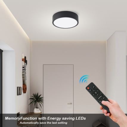 Brilagi - Lámpara de techo LED regulable POOL LED/18W/230V 3000-6000K 20 cm negra + mando a distancia