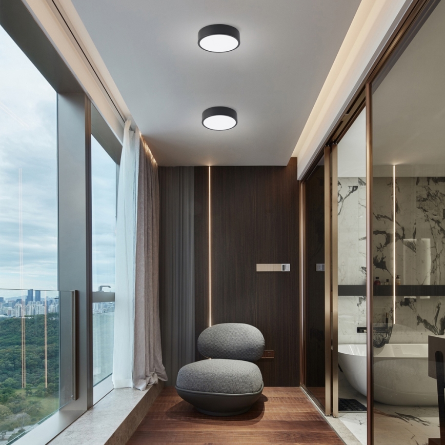 Brilagi - Lámpara de techo LED regulable POOL LED/18W/230V 3000-6000K 20 cm negra + mando a distancia