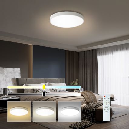 Brilagi - Luminaria de techo LED regulable POOL LED/60W/230V 3000-6000K diámetro 60 cm blanca + mando a distancia