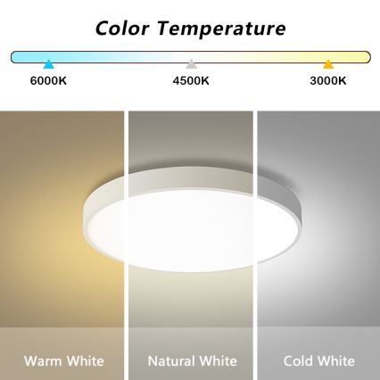 Brilagi - Luminaria de techo LED regulable POOL LED/60W/230V 3000-6000K diámetro 60 cm blanca + mando a distancia