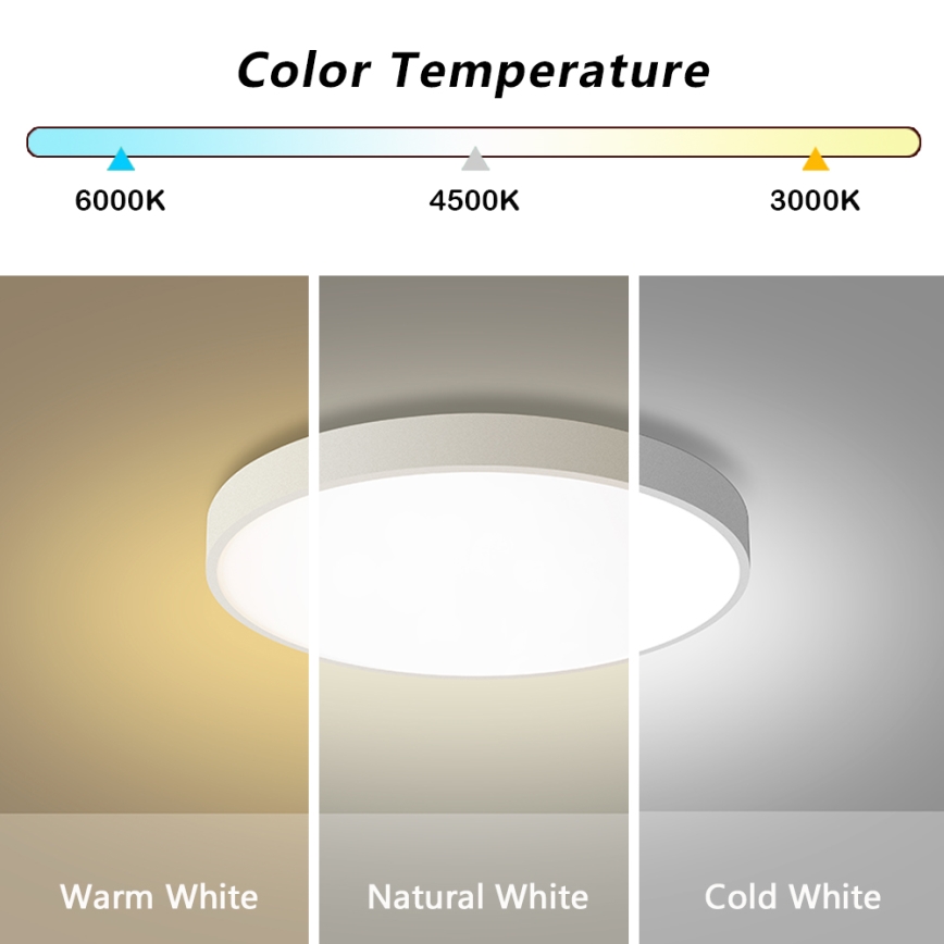 Brilagi - Luminaria de techo LED regulable POOL LED/60W/230V 3000-6000K diámetro 60 cm blanca + mando a distancia