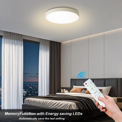 Brilagi - Luminaria de techo LED regulable POOL LED/60W/230V 3000-6000K diámetro 60 cm blanca + mando a distancia