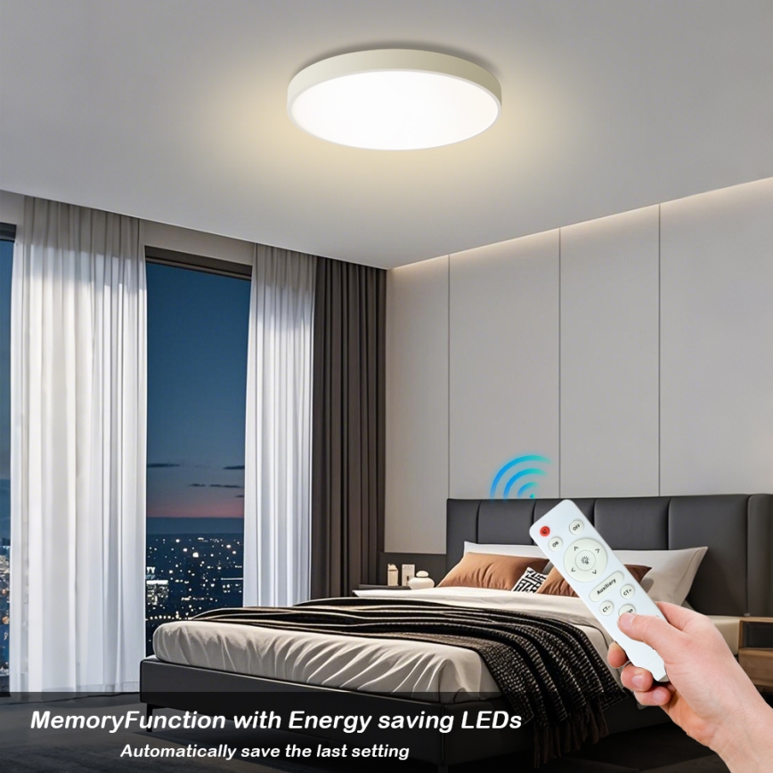 Brilagi - Luminaria de techo LED regulable POOL LED/60W/230V 3000-6000K diámetro 60 cm blanca + mando a distancia