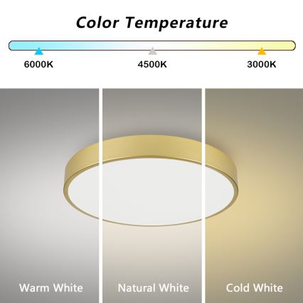 Brilagi - Lámpara de techo LED regulable POOL LED/60W/230V, 3000-6000 K, diámetro 60 cm, dorada + mando a distancia