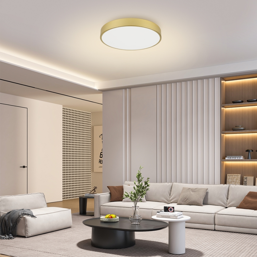 Brilagi - Lámpara de techo LED regulable POOL LED/60W/230V, 3000-6000 K, diámetro 60 cm, dorada + mando a distancia