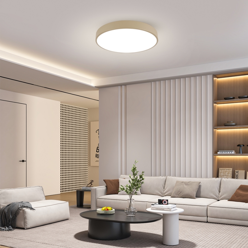 Brilagi - Luminaria de techo LED regulable POOL LED/60W/230V 3000-6000K Ø 60 cm beige + mando a distancia