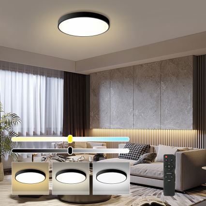 Brilagi - Lámpara de techo LED regulable POOL LED/60W/230V 3000-6000K Ø 60 cm negra + mando a distancia