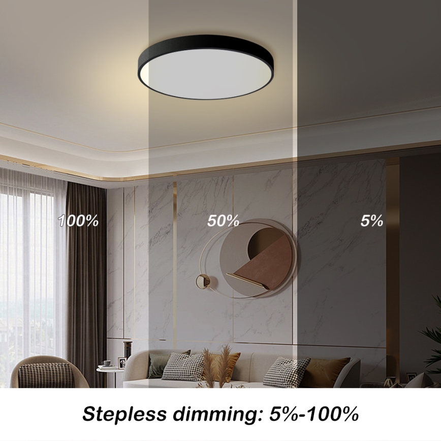 Brilagi - Lámpara de techo LED regulable POOL LED/60W/230V 3000-6000K Ø 60 cm negra + mando a distancia