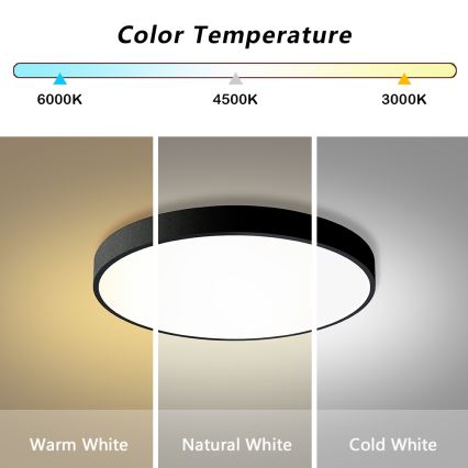 Brilagi - Lámpara de techo LED regulable POOL LED/60W/230V 3000-6000K Ø 60 cm negra + mando a distancia