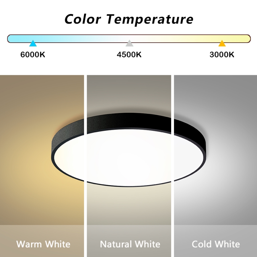 Brilagi - Lámpara de techo LED regulable POOL LED/60W/230V 3000-6000K Ø 60 cm negra + mando a distancia