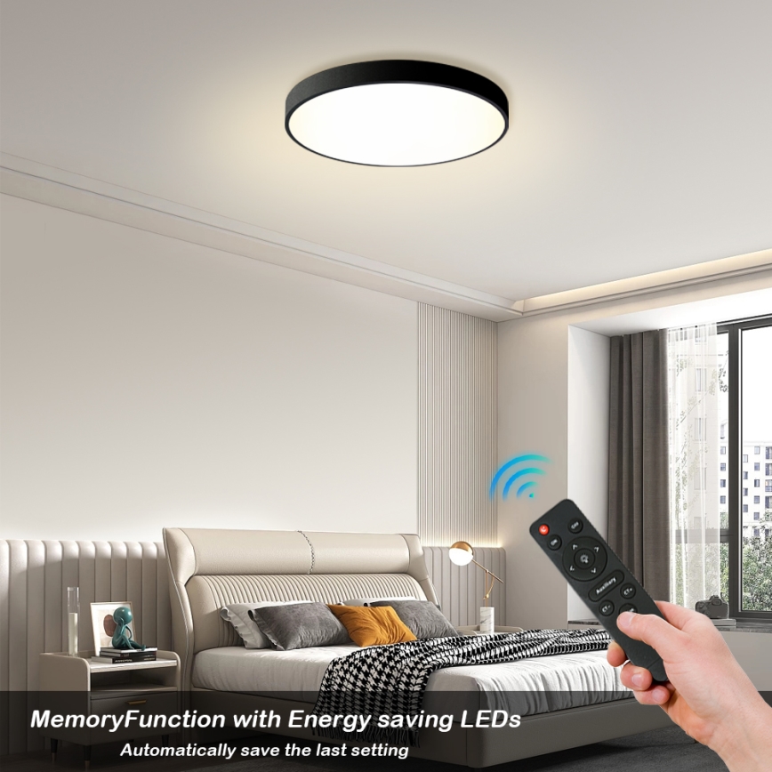 Brilagi - Lámpara de techo LED regulable POOL LED/60W/230V 3000-6000K Ø 60 cm negra + mando a distancia