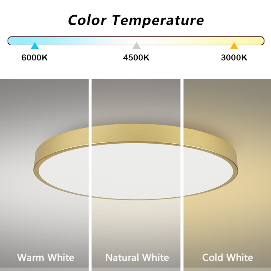 Brilagi - Luminaria de techo LED regulable POOL SMART LED/128W/230V 3000-6000K 100 cm dorada Wi-Fi Tuya + mando a distancia