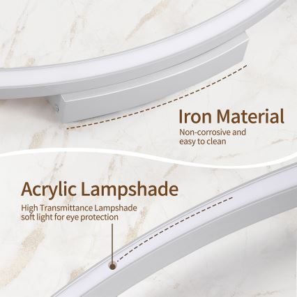 Brilagi - Luminaria de techo LED regulable PORTOFINO LED/60W/230V 3000-6000K Ø 80 cm acabado plateado + mando a distancia