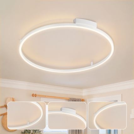 Brilagi - Plafón LED regulable PORTOFINO LED/60W/230V 3000-6000K Ø 80 cm blanco + mando a distancia