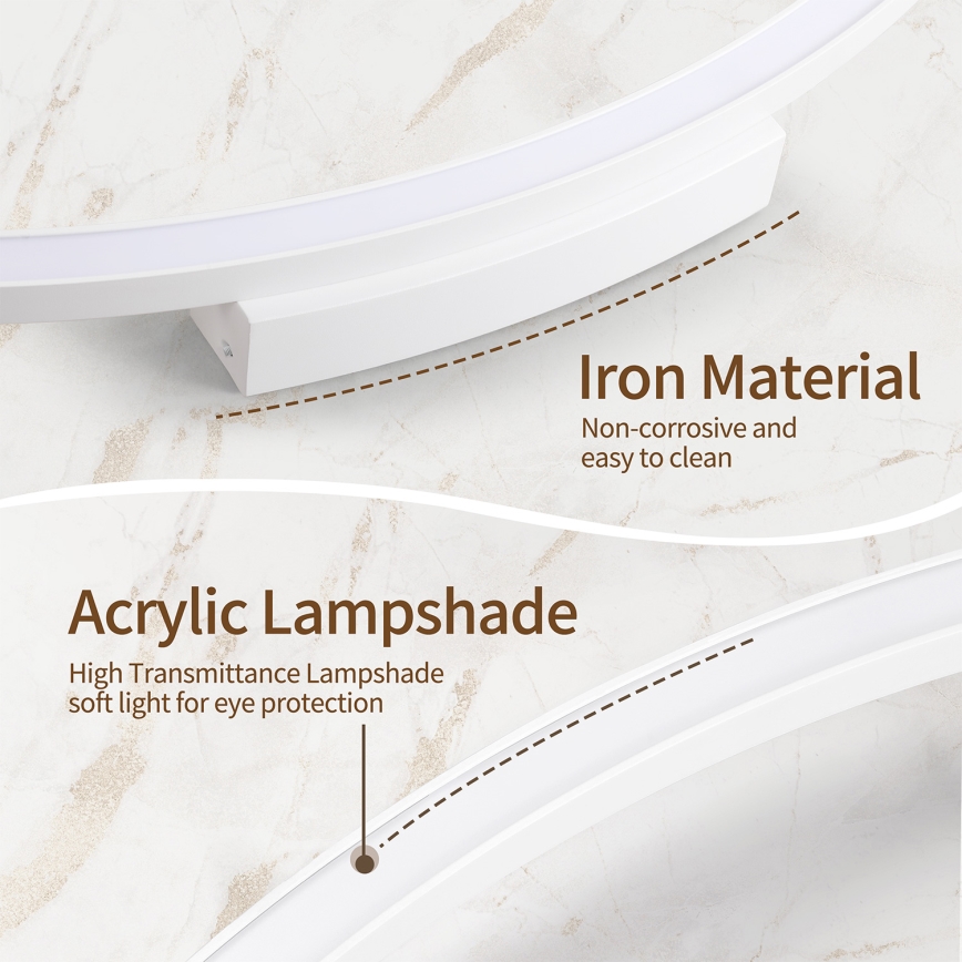 Brilagi - Plafón LED regulable PORTOFINO LED/60W/230V 3000-6000K Ø 80 cm blanco + mando a distancia