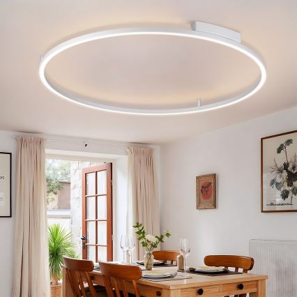 Brilagi - Lámpara de techo LED regulable PORTOFINO LED/85W/230V 3000-6000K Ø 120 cm plateada + mando a distancia