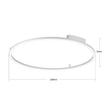 Brilagi - Lámpara de techo LED regulable PORTOFINO LED/85W/230V 3000-6000K Ø 120 cm plateada + mando a distancia