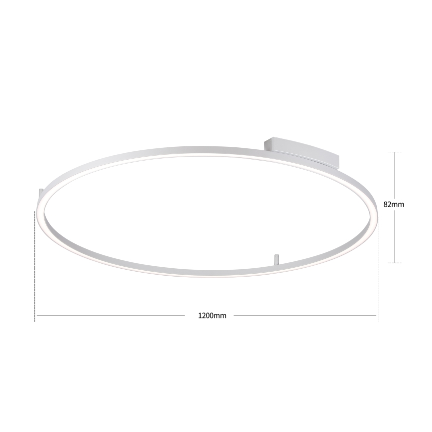 Brilagi - Lámpara de techo LED regulable PORTOFINO LED/85W/230V 3000-6000K Ø 120 cm plateada + mando a distancia