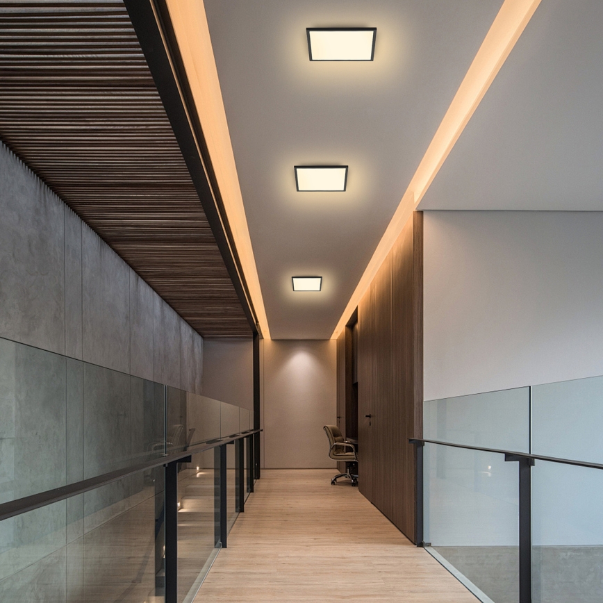 Brilagi - Lámpara LED de techo regulable SLIMFRAME LED/25W/230V 30x30 cm 3000-6000K negra + mando a distancia