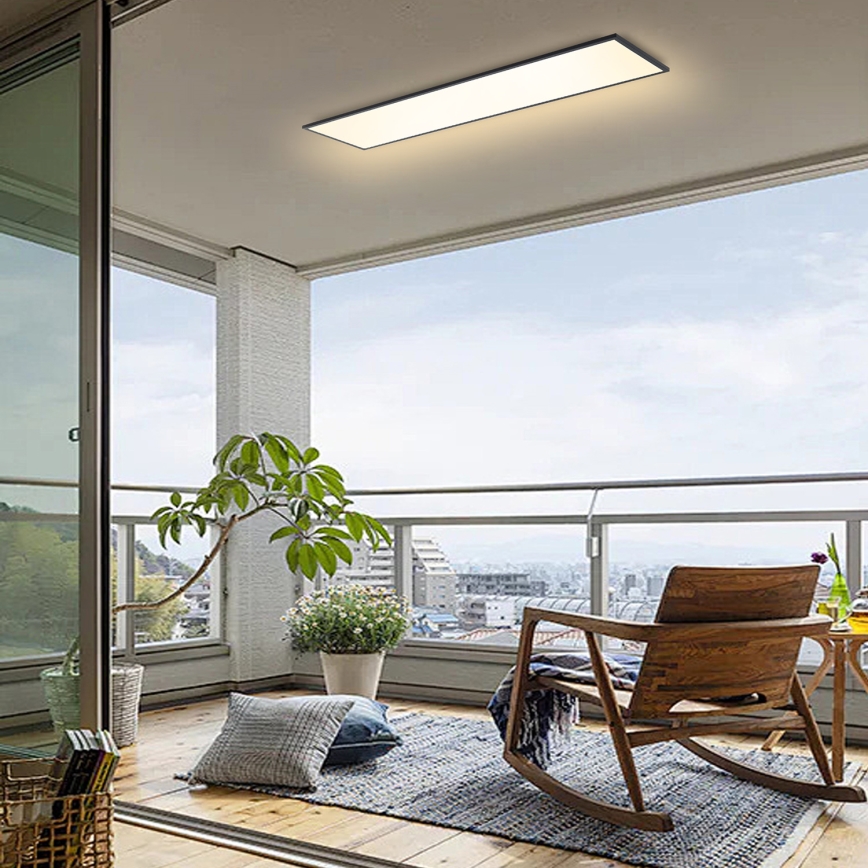 Brilagi - Luminaria de techo LED regulable SLIMFRAME LED/58W/230V 120x30 cm 3000-6000K negra + control remoto