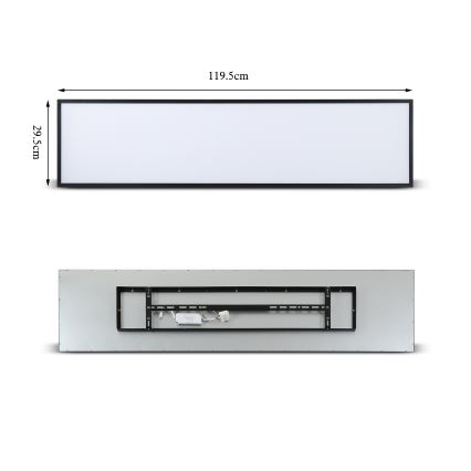 Brilagi - Luminaria de techo LED regulable SLIMFRAME LED/58W/230V 120x30 cm 3000-6000K negra + control remoto