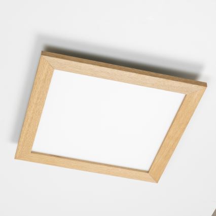 Brilagi - Luminaria de techo LED regulable SLIMFRAME WOOD LED/36W/230V 49,5x49,5 cm 3000-6000K marrón + mando a distancia