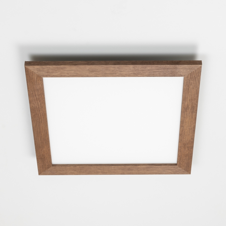 Brilagi - Luminaria de techo LED regulable SLIMFRAME WOOD LED/36W/230V 49,5x49,5 cm 3000-6000K marrón oscuro + mando a distancia