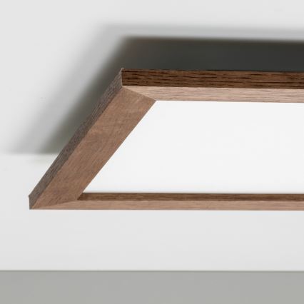 Brilagi - Luminaria de techo LED regulable SLIMFRAME WOOD LED/36W/230V 49,5x49,5 cm 3000-6000K marrón oscuro + mando a distancia