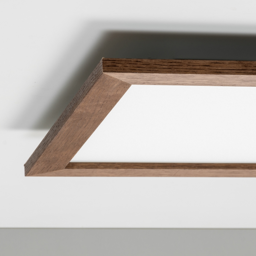 Brilagi - Luminaria de techo LED regulable SLIMFRAME WOOD LED/36W/230V 49,5x49,5 cm 3000-6000K marrón oscuro + mando a distancia