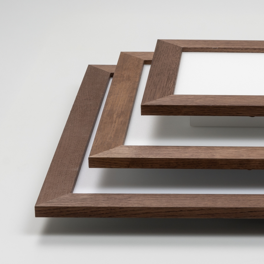 Brilagi - Luminaria de techo LED regulable SLIMFRAME WOOD LED/36W/230V 49,5x49,5 cm 3000-6000K marrón oscuro + mando a distancia