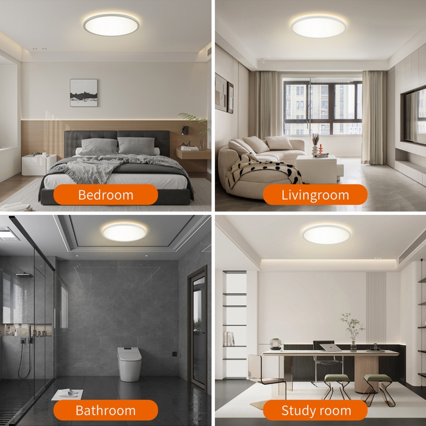 Brilagi - Lámpara de techo LED regulable ULTRA SLIM LED/18W/230V 2700-6500K Ø 30 cm blanca + mando a distancia