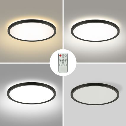 Brilagi - Plafón LED regulable ULTRA SLIM LED/18W/230V 2700-6500K Ø 30 cm negro + mando a distancia