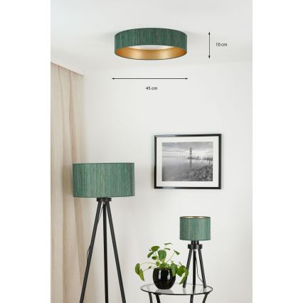 Brilagi - Luminaria de techo LED regulable VEGAS SHINE LED/24W/230V Ø 45 cm 3000/4000/6500K verde paja/dorado + mando a distancia