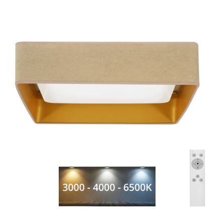 Brilagi - Lámpara de techo LED regulable VELVET SQUARE LED/24W/230V 43x43 cm 3000/4000/6500K + mando a distancia beige