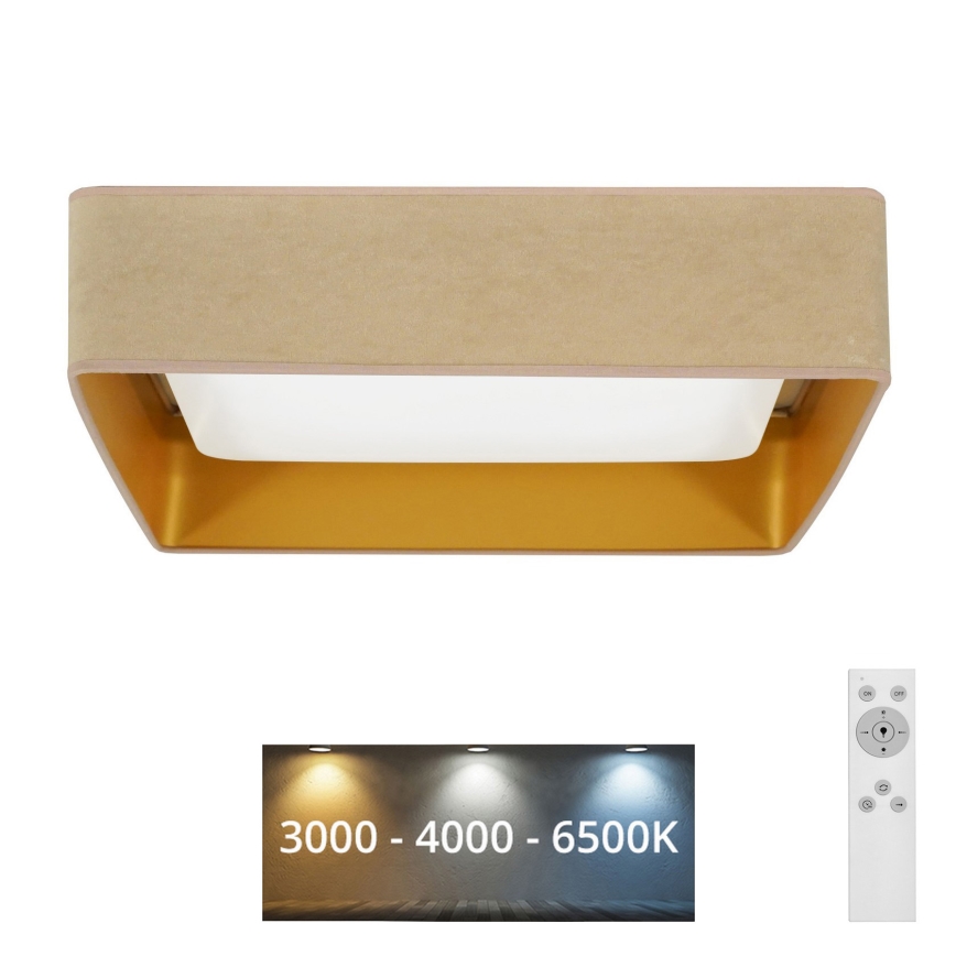 Brilagi - Lámpara de techo LED regulable VELVET SQUARE LED/24W/230V 43x43 cm 3000/4000/6500K + mando a distancia beige