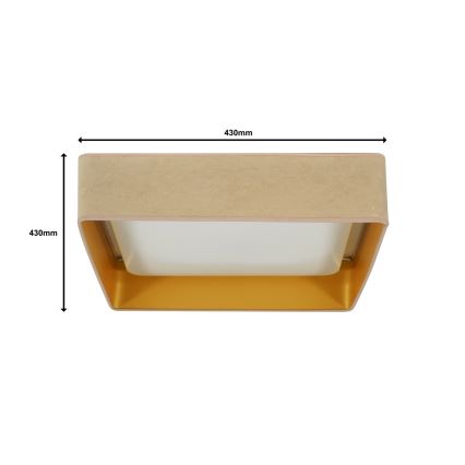 Brilagi - Lámpara de techo LED regulable VELVET SQUARE LED/24W/230V 43x43 cm 3000/4000/6500K + mando a distancia beige