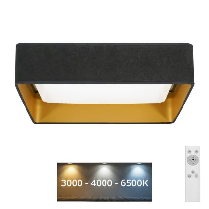 Brilagi - Lámpara de techo LED regulable VELVET SQUARE LED/24W/230V 43x43 cm 3000/4000/6500K + mando a distancia gris