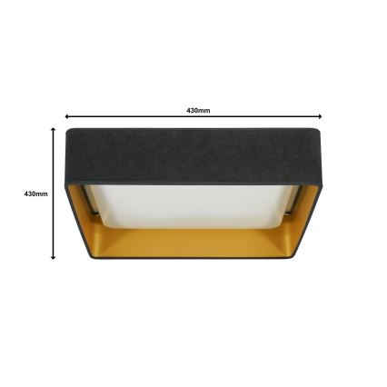 Brilagi - Lámpara de techo LED regulable VELVET SQUARE LED/24W/230V 43x43 cm 3000/4000/6500K + mando a distancia gris