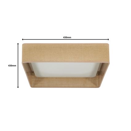 Brilagi - Luminaria de techo LED regulable VELVET SQUARE LED/24W/230V 43x43 cm 3000/4000/6500K + control remoto marrón