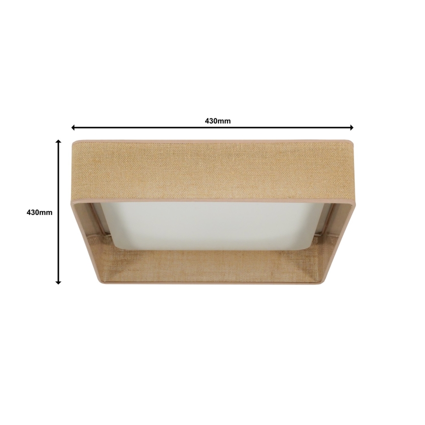 Brilagi - Luminaria de techo LED regulable VELVET SQUARE LED/24W/230V 43x43 cm 3000/4000/6500K + control remoto marrón