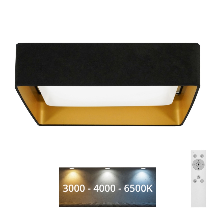 Brilagi - Lámpara de techo LED regulable VELVET SQUARE LED/24W/230V 43x43 cm 3000/4000/6500K + mando a distancia, color negro