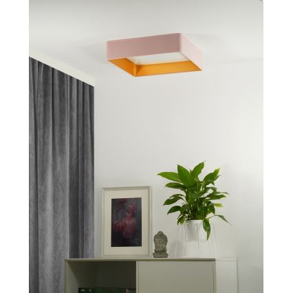 Brilagi - Lámpara de techo regulable LED VELVET SQUARE LED/24W/230V 43x43 cm 3000/4000/6500K + mando a distancia rosa