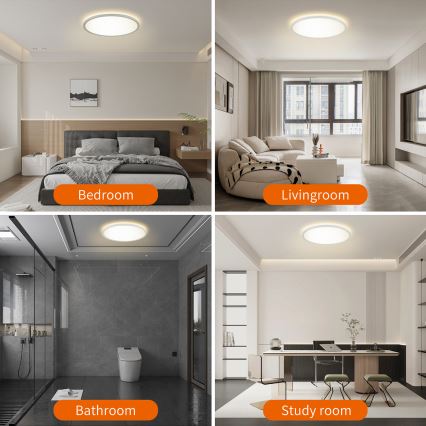 Brilagi - Plafón de techo LED RGBW regulable ULTRA SLIM LED/18W/230V 2700-6500K diámetro 30 cm blanco + mando a distancia