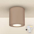 Brilagi - Luminaria LED RGBW regulable para baño MIA 1xGU10/4,8W/230V 3000K 84x80 mm beige IP54 + mando a distancia