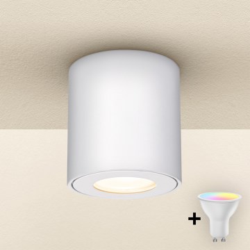 Brilagi - Luminaria LED RGBW regulable para baño MIA 1xGU10/6W/230V 3000K 84x80 mm blanco IP54